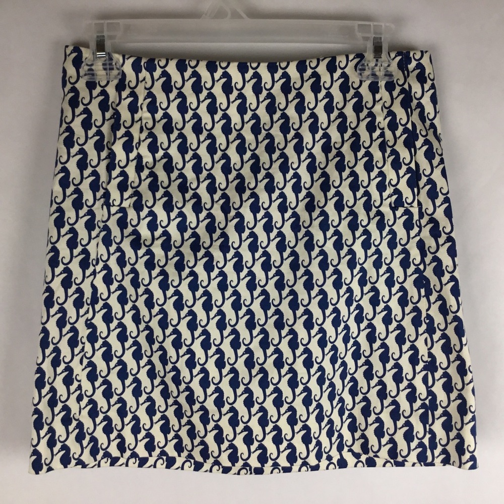J Crew Women Mini Skirt Seahorses Pockets Size 00